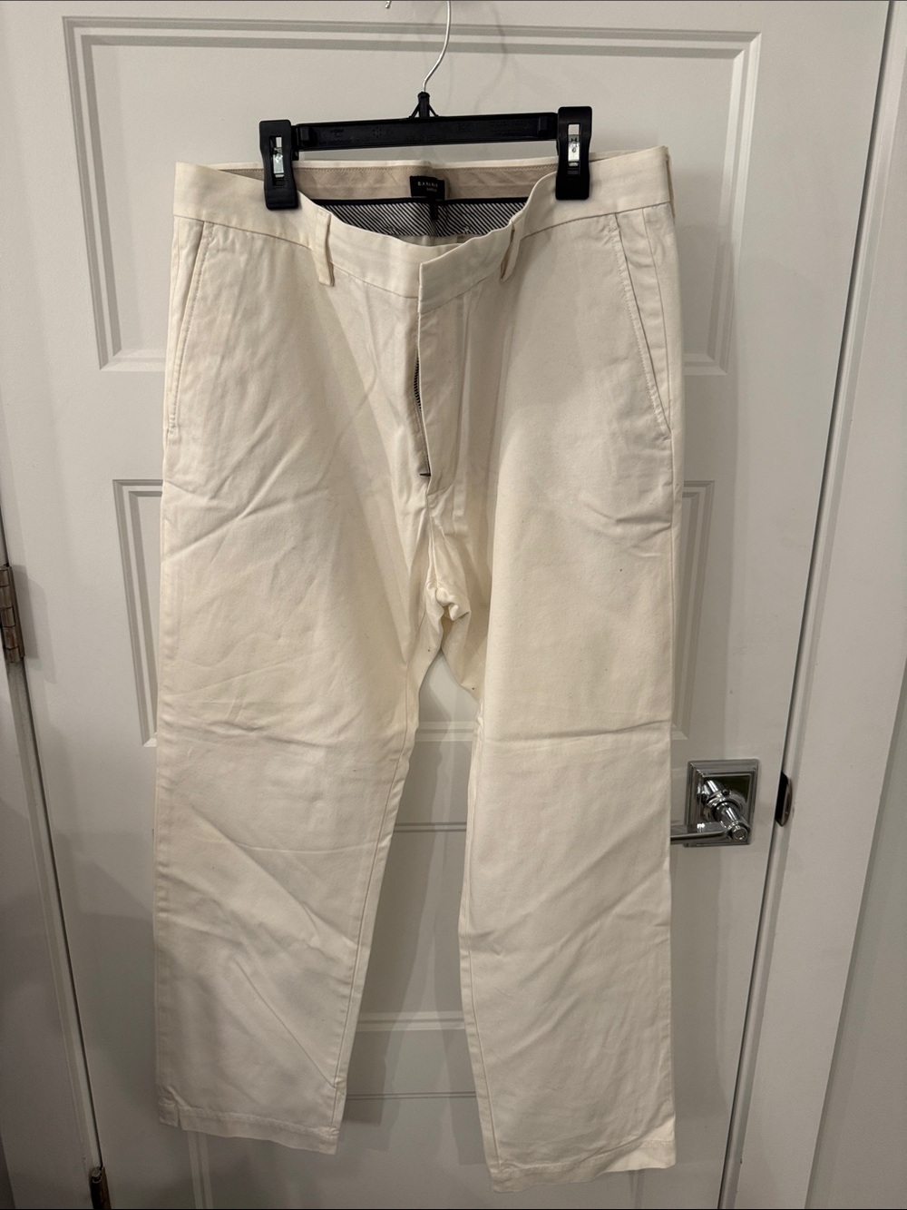 Banana Republic Cream Straight-Leg Chino Pants